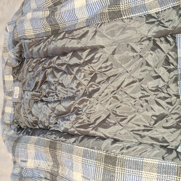 NWT Hurley Plaid Thick Soft Blue/Grey/White Flannel Long Shacket Size M - Picture 10 of 10